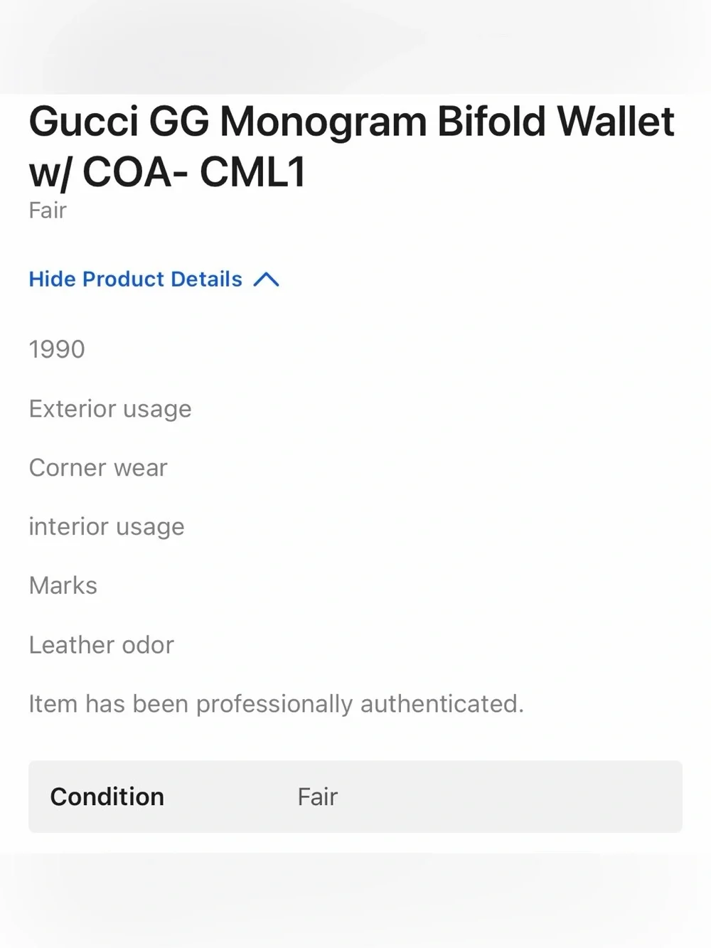 Gucci Brown GG Canvas Wallet with Tan Leather Trim and Gold Logo